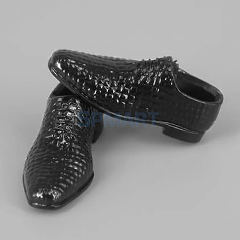 SPMART/1 пара; коллекция 1/6 года; модная мужская модельная обувь на шнуровке; подходит для мужчин 12 дюймов; тело-5,2 см; цвет красный, синий, черный, серебристый - Цвет: Black