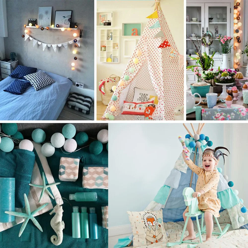 Украшения для дома 3 м 20 светодиодов хлопковый шар гирлянда Рождественское