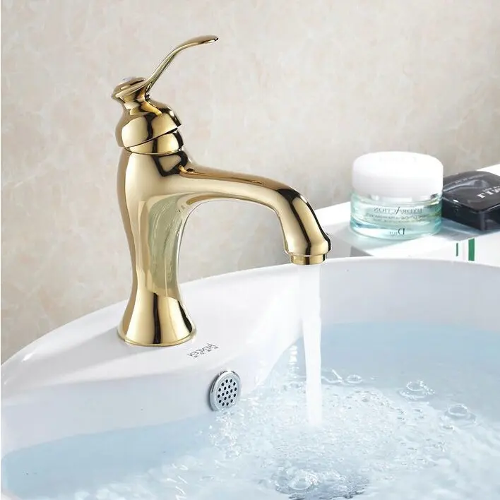 8 дюймов золотой роскошный ванной бассейна кран горячей и холодной смесителя