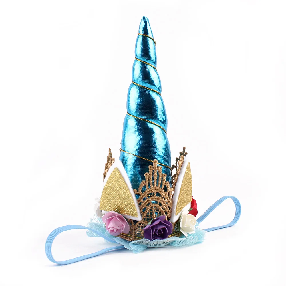 1 шт. блестящая металлическая повязка на голову с единорогом для девочек и детей