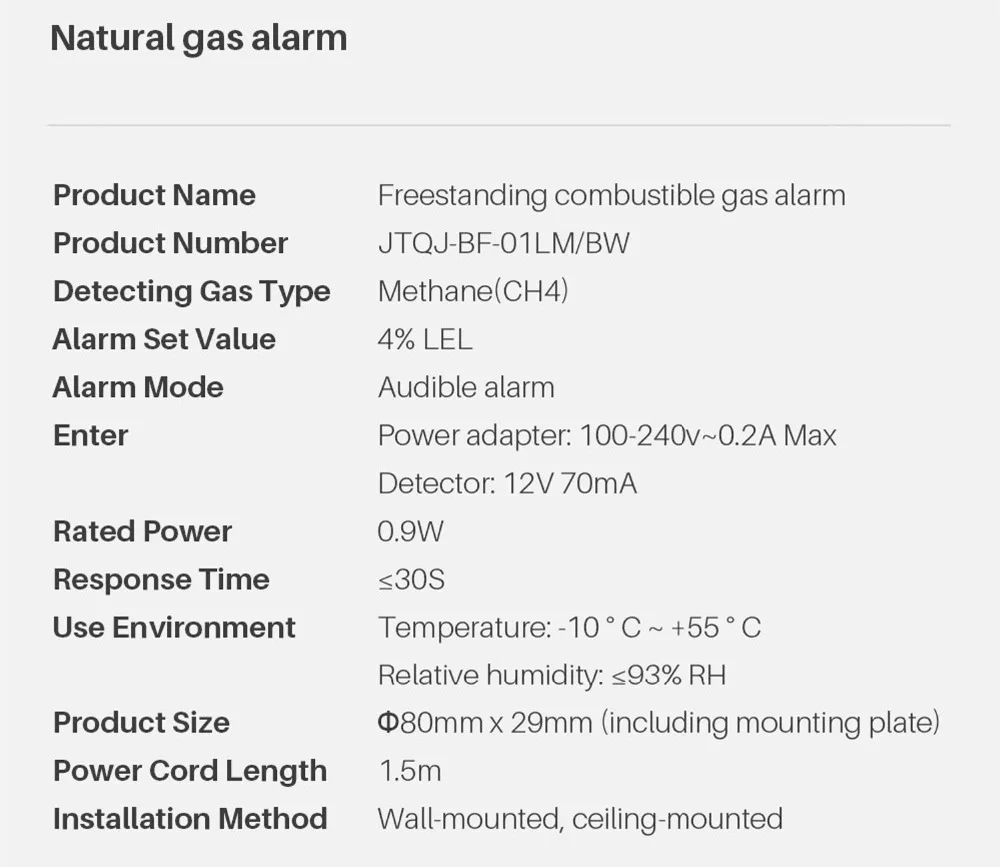 Xiaomi Mijia Honeywell умный детектор газа CH4 мониторинг газа Потолочные и настенные Mihome приложение дистанционное управление