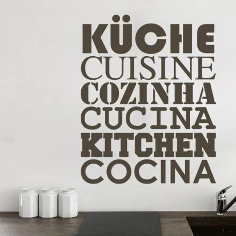 

Art Sticker Restaurant Kitchen Removable Vinyl Wall Stickers DIY Home Decor Waterproof Wallpaper JG1619