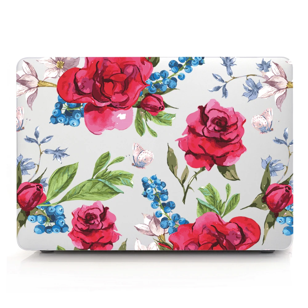 Цветочный чехол для Macbook Air Pro retina 11 12 13 15 дюймов жесткий прозрачный чехол для ноутбука Mac book 13,3 15,4 чехол A1466 A1932