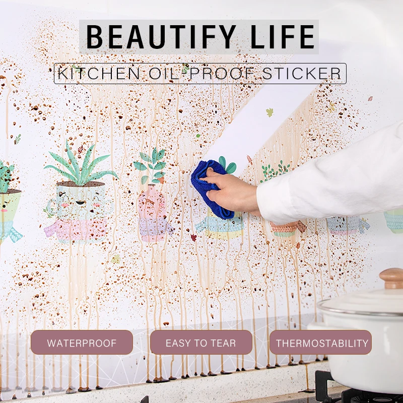 8 Kinds 60x200cm Stained Wall Sticker Waterproof Self-adhesive Wallpaper For Kitchen Nordic Modern Fashion Home Decoration FYT | Дом и сад