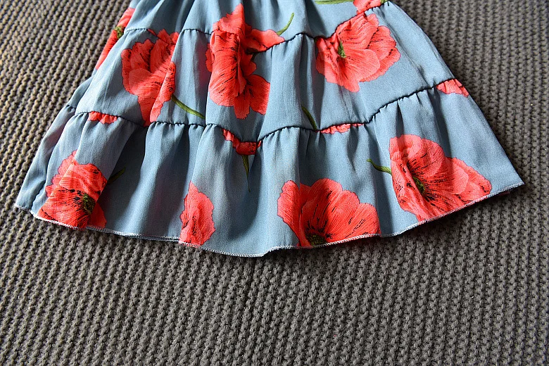 Детское летнее платье AiLe Rabbit Корейская версия модная детская юбка с разбитыми