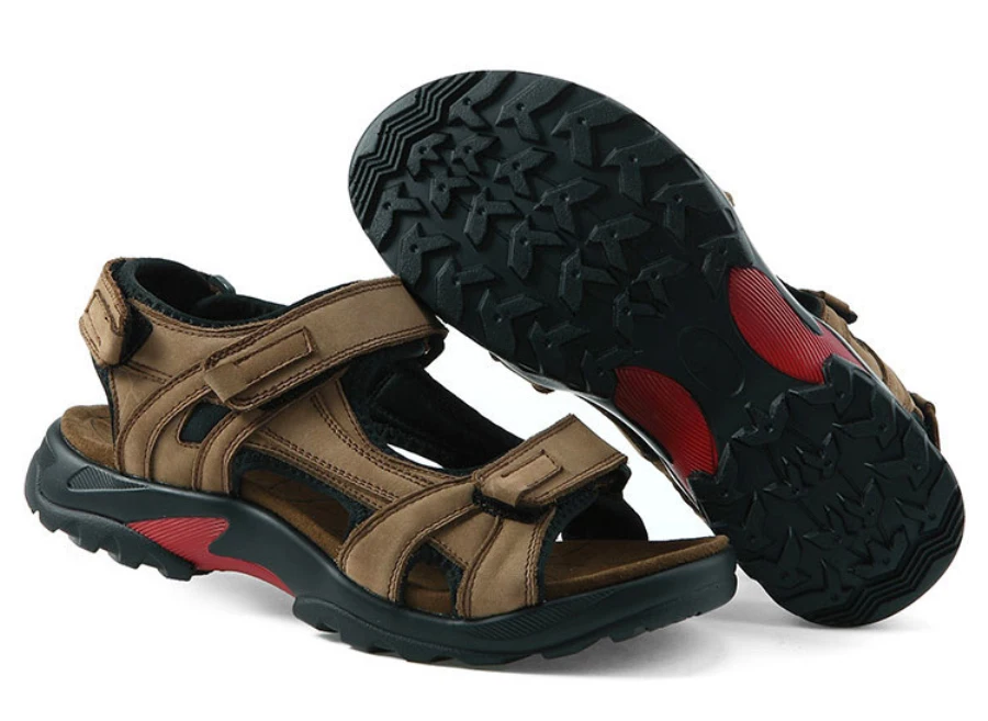New Men Sandals Summer Shoes Genuine Leather Men Shoes Comfortable Outdoor Shoes Fashion Flat Men Shoes Plus Size 46 47 48