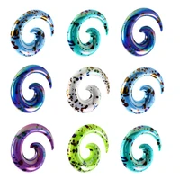 1pair acrylic ear tapers spiral ear stretching piercing body jewelry mix lots fake ear expander plug tunnel kit free ship