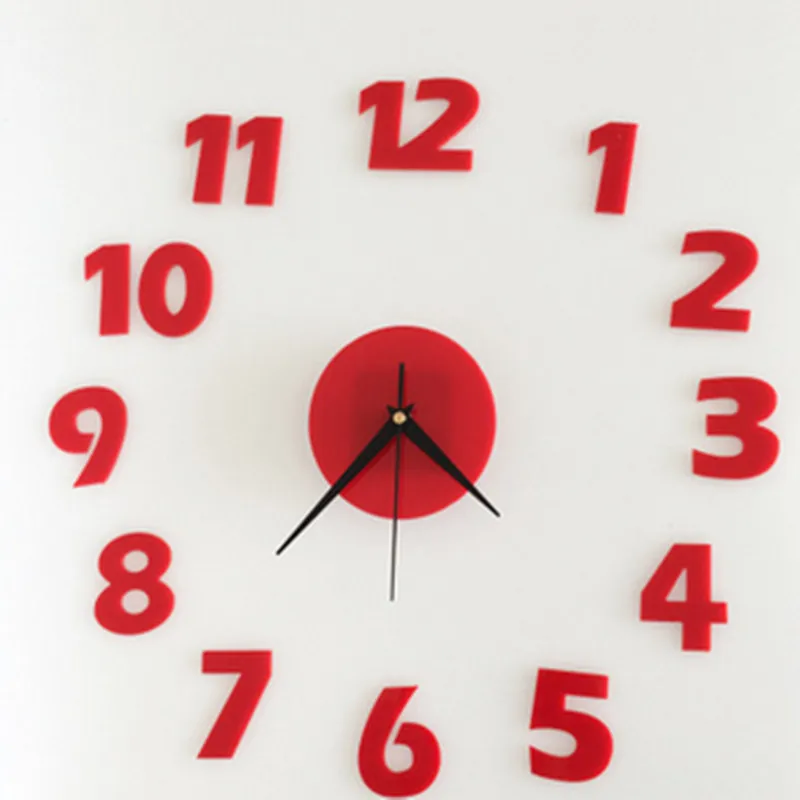 Часы 3 D зеркальные акриловые интересные комбинированные цифровые настенные часы