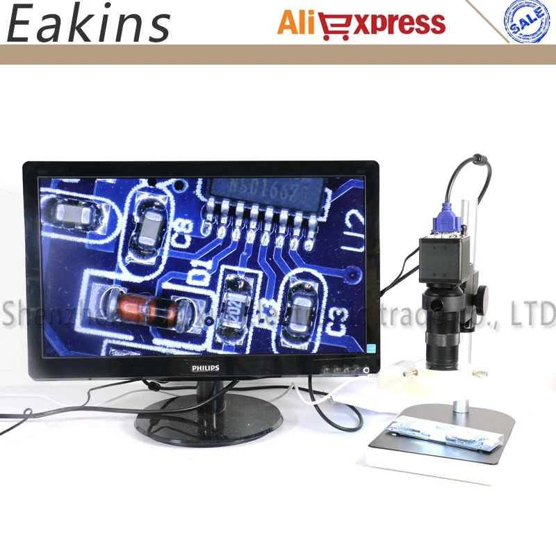 USB VGA выходы CCD CMOS промышленный микроскоп камера + 100X C Mount объектив 56 светодиодных