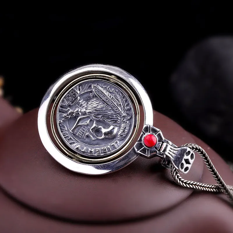 Мужской серебряный кулон seiko в виде черепа цвет серебро 925|Подвески| |