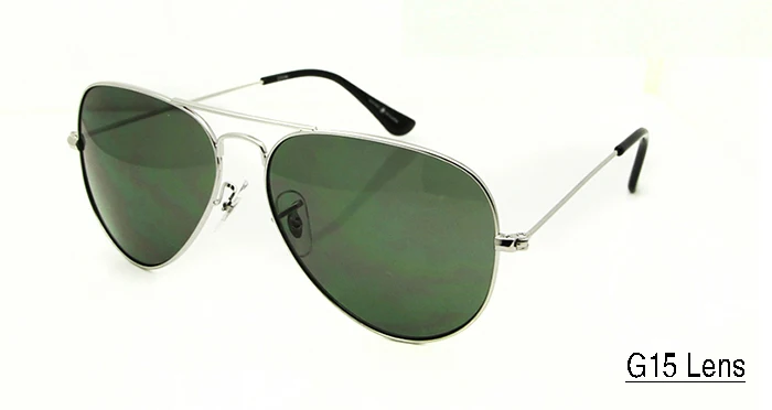 G15 Green Lens ESNBIE, классические солнцезащитные очки пилота 3025, дизайн 58 мм, мужские очки с градиентными линзами, мужские солнцезащитные очки из нержавеющей стали, мужские и женские винтажные очки - Цвет линз: G15 Green Lens