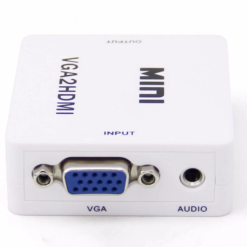 (Q) Расширенный сигнал VGA 2 HDMI мини-проектор с аудиоразъемом 1080P для ноутбука ПК