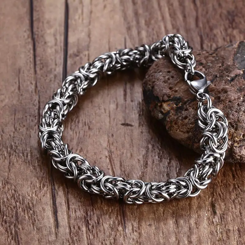 Мужской браслет из нержавеющей стали шириной 7 мм 8 5 дюйма|strand bracelets|bangles for menbracelets &