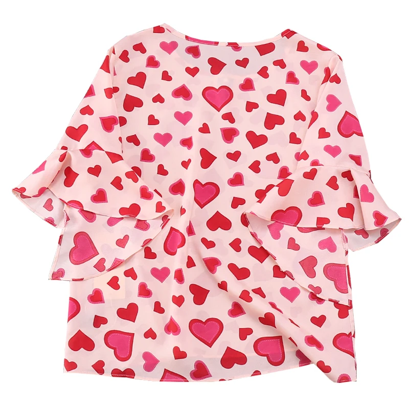 Женские шифоновые блузы и рубашки Vadim с длинным рукавом принтом в виде бабочки