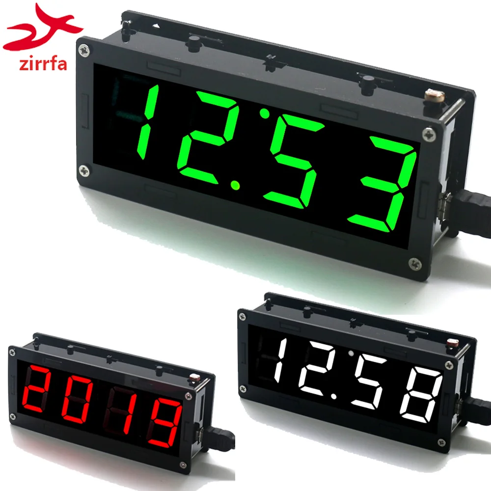 Electronic DIY Kit 1 inch digital tube Clock High precision DS3231 4-digit Display with Case Diy | Электроника