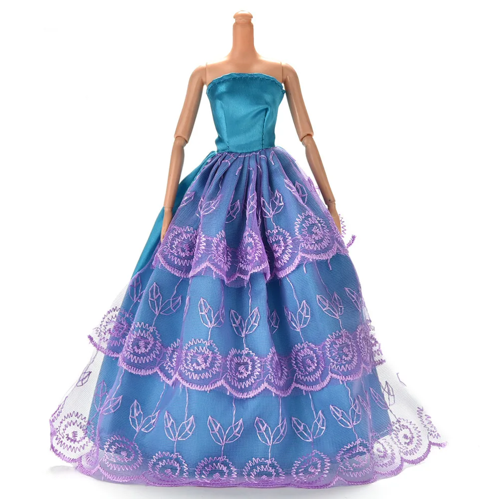 8 Hot Sale 7 Colors Available High Quality Handmake Wedding Princess Dress Elegant Clothing Gown For for Barbie Doll Dresses - Цвет: 8