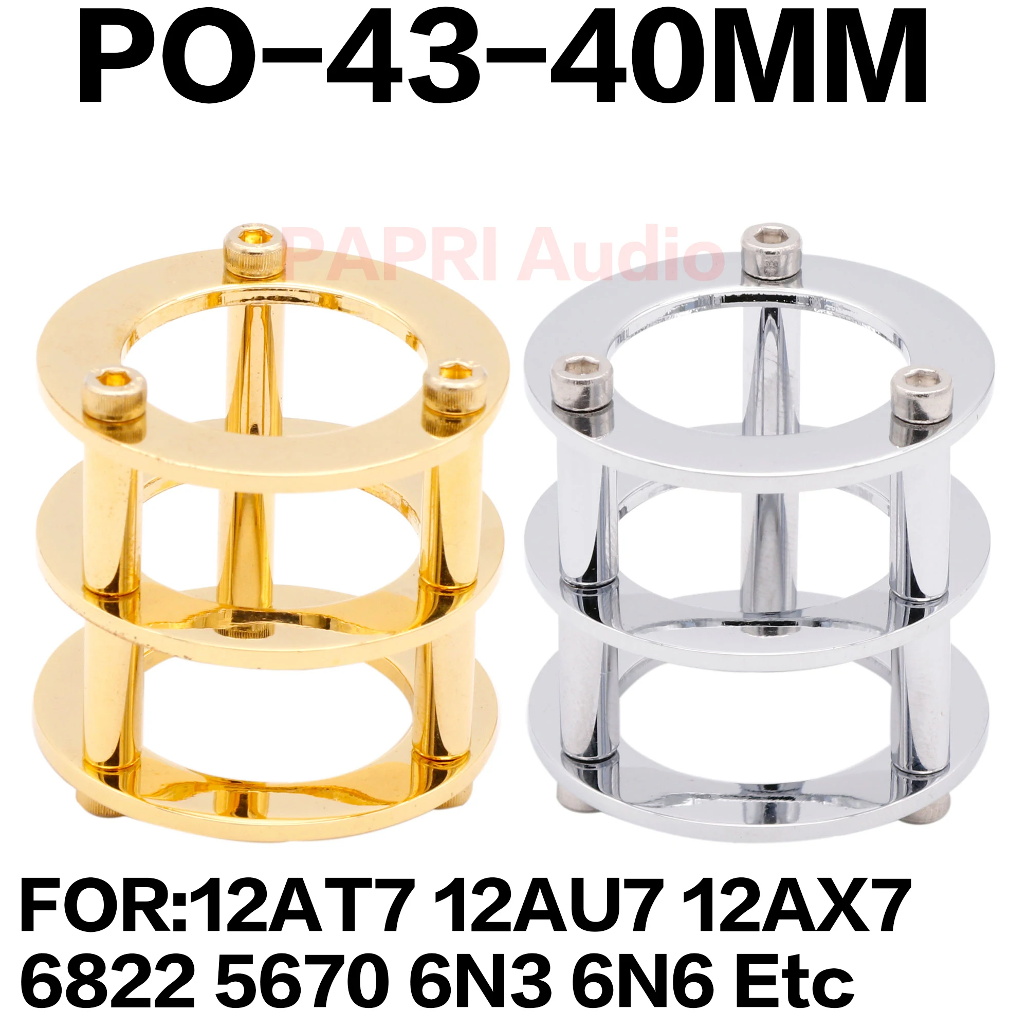 

PAPRI Gold Rhodium Plated Brass Vacuum Tube Guard Protector Cover For 12AU7 12AX7 6N3 6N6 HIFI Vintage Audio Amplifier DIY