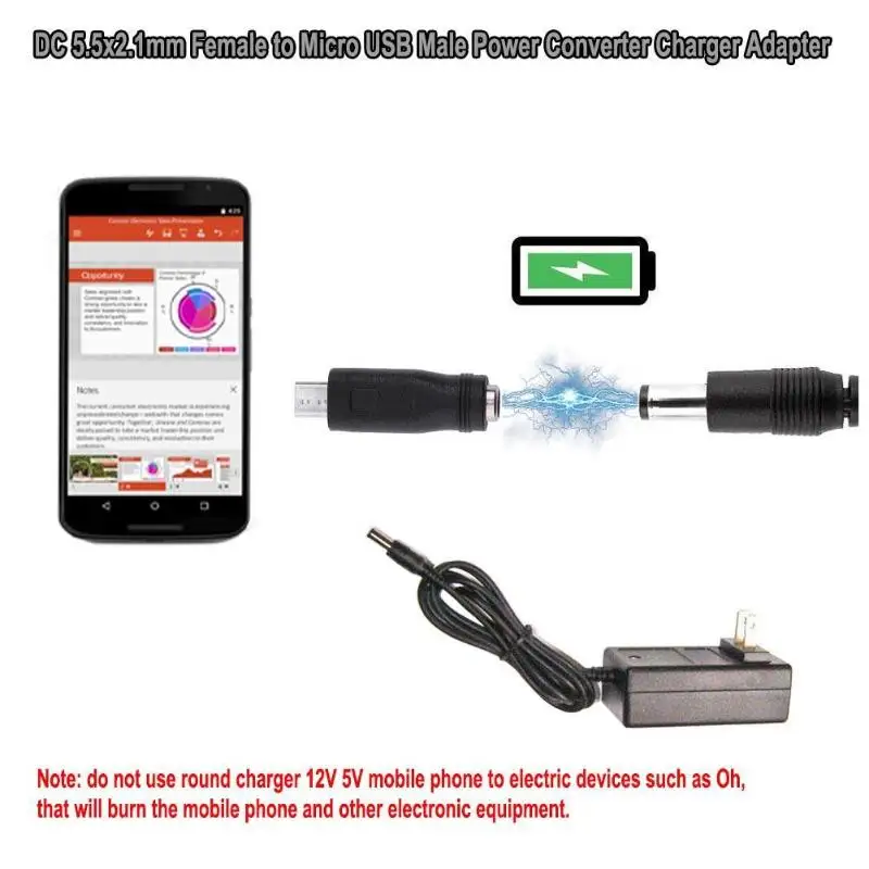 ALLOYSEED DC 5 5*2 1 мм гнездо к Micro USB Мужской конвертер питания разъем M/F зарядное