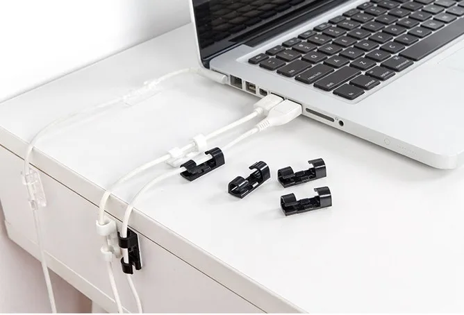 100 Pcs Self-клейкий кабель зажимы Органайзер настольные Мышь держатель для кабеля ТВ шнур для ПК Управление для машины, офиса, дома