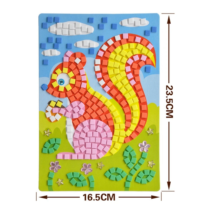 MP470 Мозаика ручной работы Креативные наклейки для рукоделия игра-головоломка искусство EVA Мультяшные животные растение транспорт 3d Обучающие игрушки-пазлы для детей - Цвет: MP470