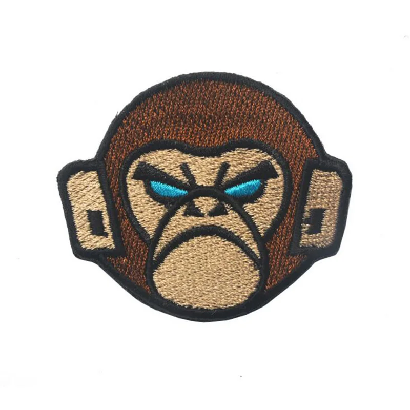 Angry Monkey Head Morale Patch 3D вышитый тактический боевой значок 6*5 см 3 вида цветов Высокое