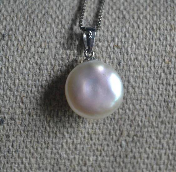 Идеальное ожерелье с жемчужным кулоном цвета слоновой кости 12 13 мм кулон