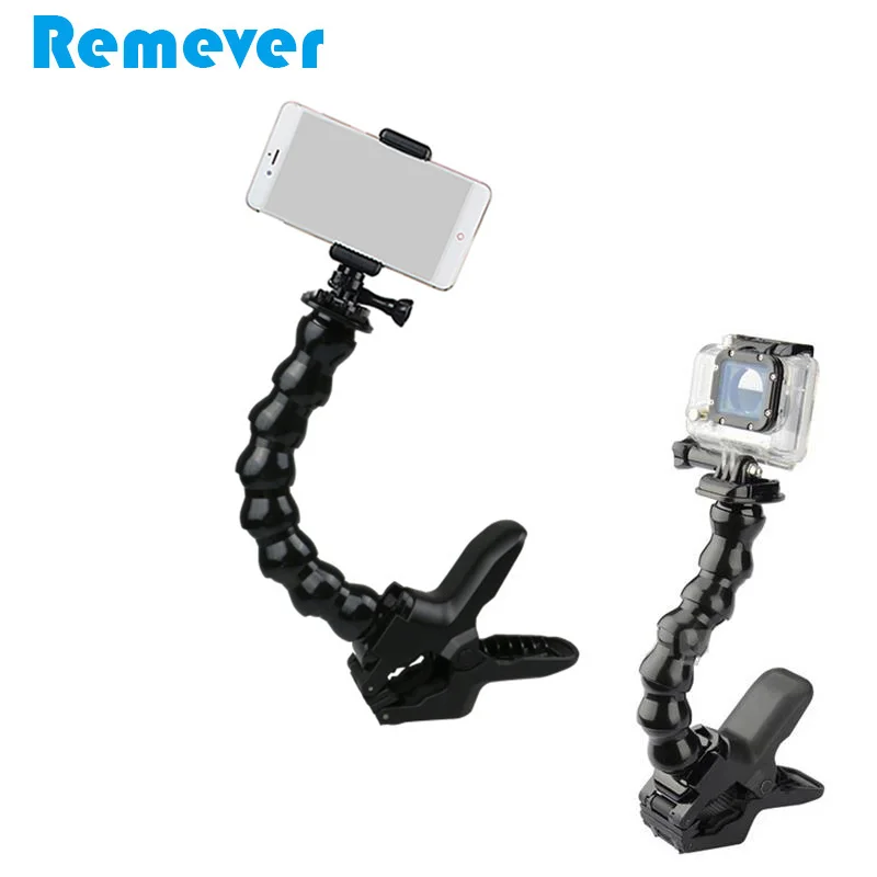 20 см Гибкий монопод с зажимом для камер Gopro Sjcam Xiaoyi мини селфи Палка гусиным горлом
