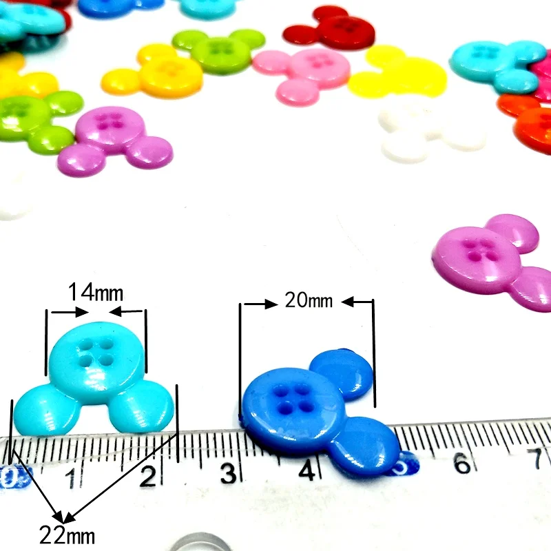

HL 50pcs 22mmx20mm Mouse Head Mixed Color 4 Holes Plastic Buttons Children's Apparel Sewing Accessories DIY Scrapbooking