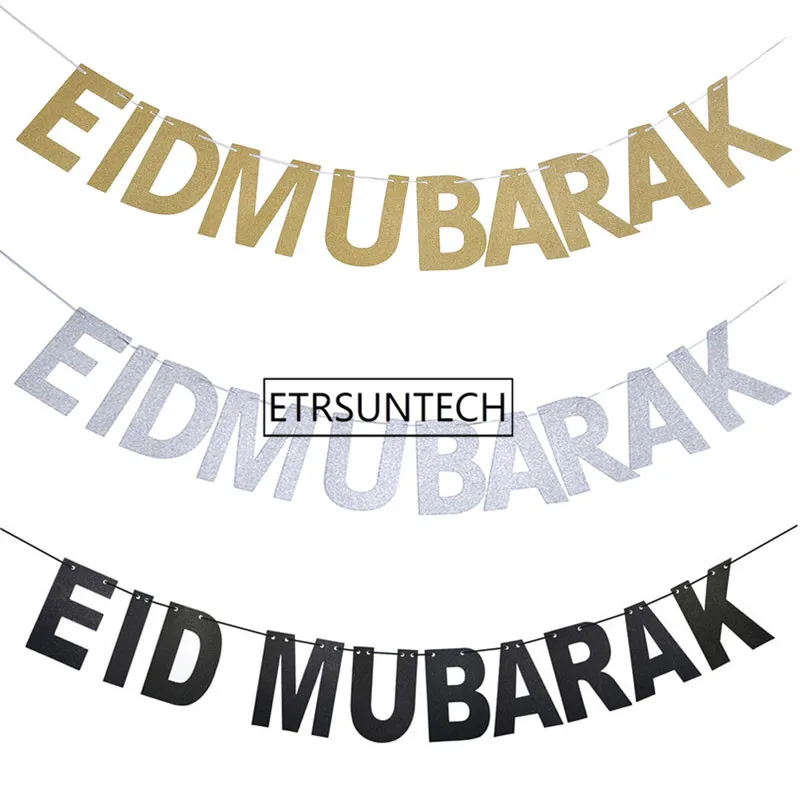 Золотистый серебристый дневной свет празднивечерние флажок мусульманского