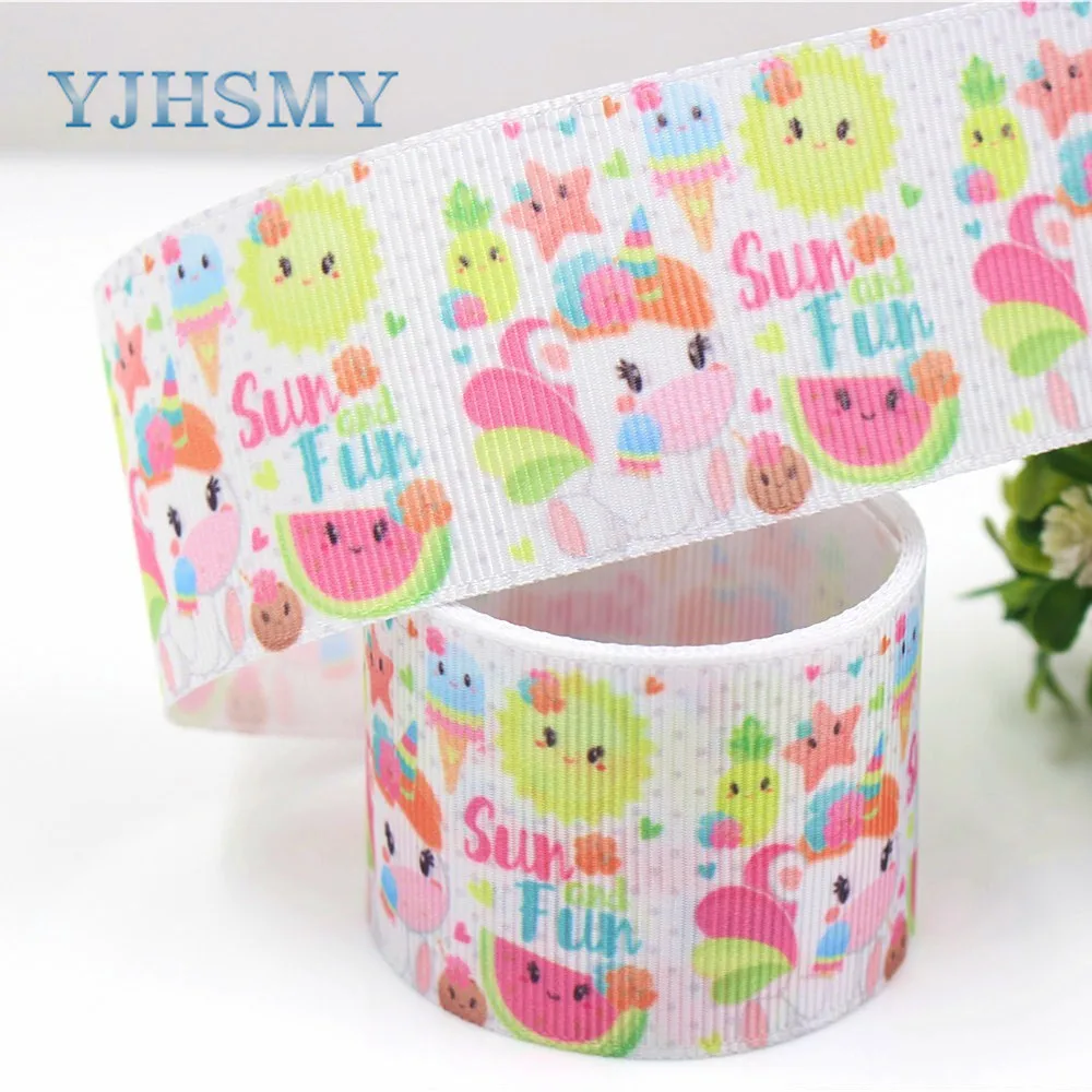 YJHSMY G 18604 351 10 ярдов 38 мм мультфильм ленты термопечать grosgrain Свадебные аксессуары DIY