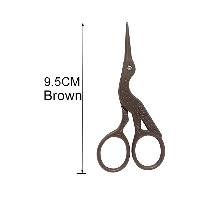9.5 cm - brown 1 шт./партия, прочные винтажные классические маникюрные ножницы из нержавеющей стали, ножницы для птиц, инструменты для укладки - Цвет: 9.5 cm - brown