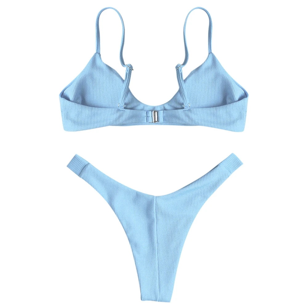 Бикини женские купальники 2018 Sexi бикини Cami ребристые высокие купальник женский |