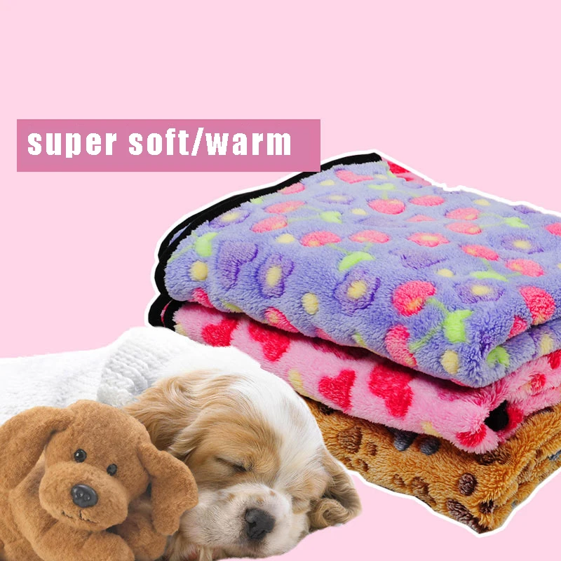 Плотное флисовое мягкое одеяло для собак с милыми лапами теплое домашних