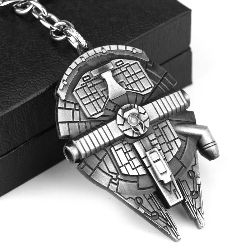 

dongsheng Star Wars Spaceship Logo Millennium Falcon Keychain Retail 1Piece Metal Men Key Chains High Quality Size 4.2*6cm