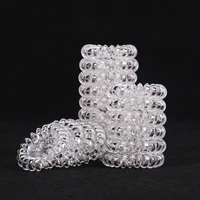 10 pcs transparent popular 3 5cm hair accessories telephone wire hair rope traceless hair ring for girls headband