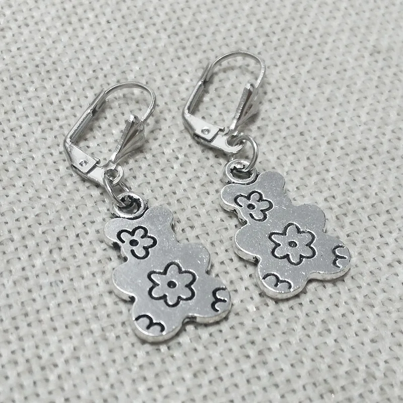 Ювелирные изделия Висячие серьги медведь ожерелье в виде цветов Подвески