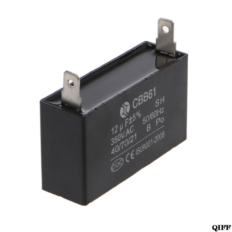 Прямая поставка и оптовая продажа черный 12 мкФ генератор конденсатора CBB61 50/60 Гц