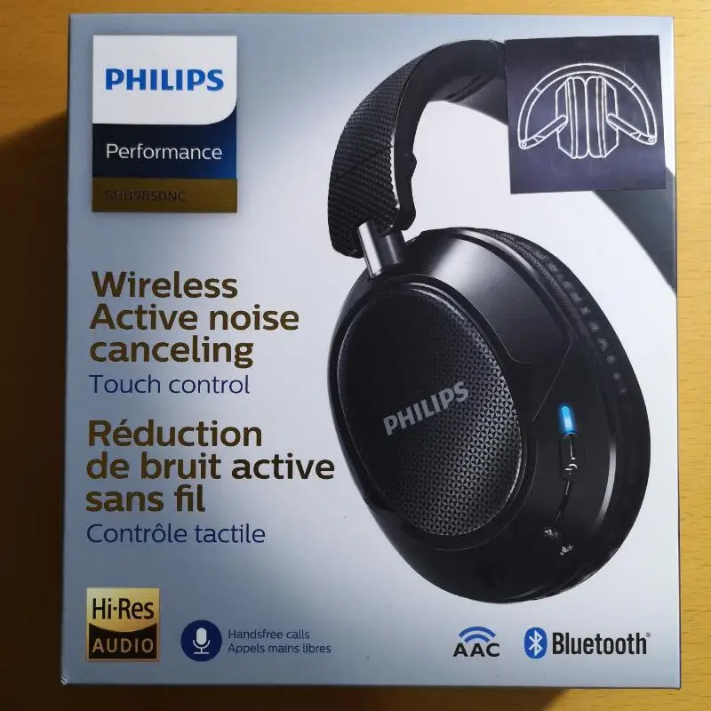 Оригинальные беспроводные bluetooth-наушники Philips SHB9850 с функцией активного шумоподавления, NFC гарнитура с микрофоном, официальная проверка