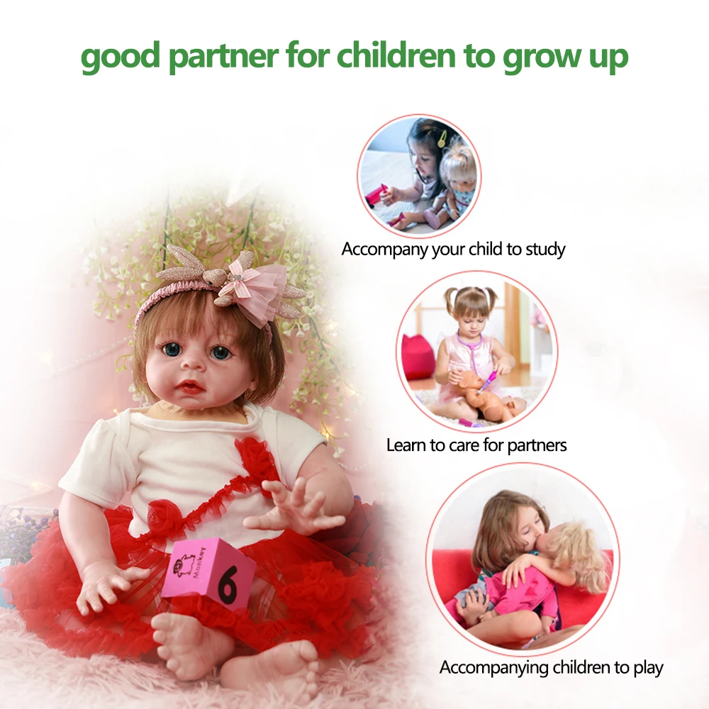 IVITA DS1809 50 см reborn силиконовая Детская кукла Реалистичная виниловая новорожденная принцесса с посаженными волосами Игрушки для маленьких девочек для детей