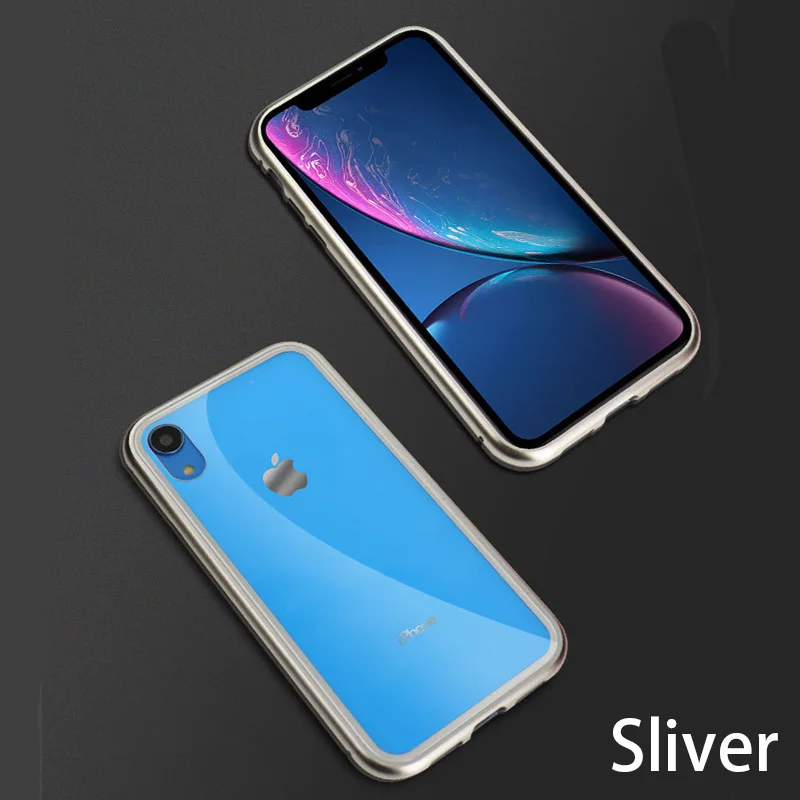 Cong fee phone Case Magnetic Adsorption Metal Phone For iphone 6 6S Plus 7 8 7Plus plus X XS XR Max Tempered glass |