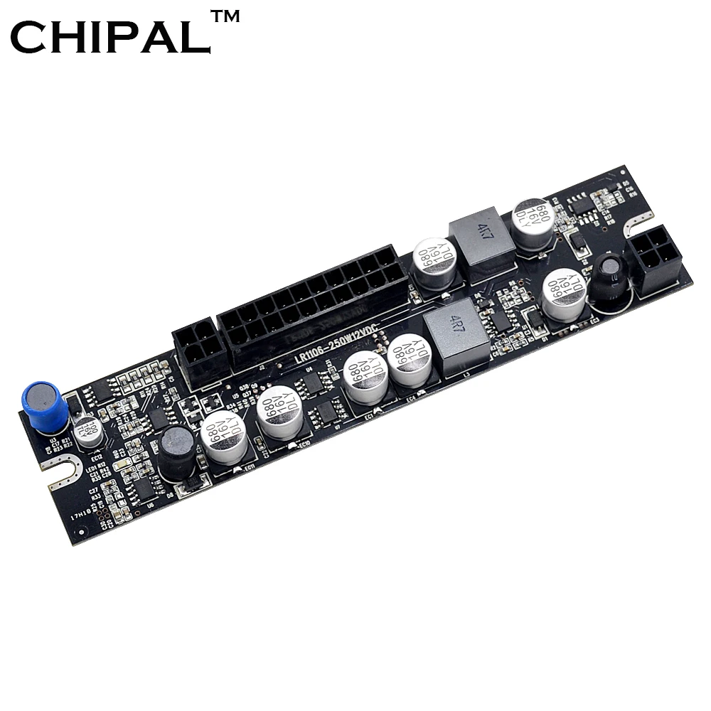 CHIPAL 100 шт 250W 12V DC ATX блок питания 24Pin переключатель блока адаптер карт мини ITX