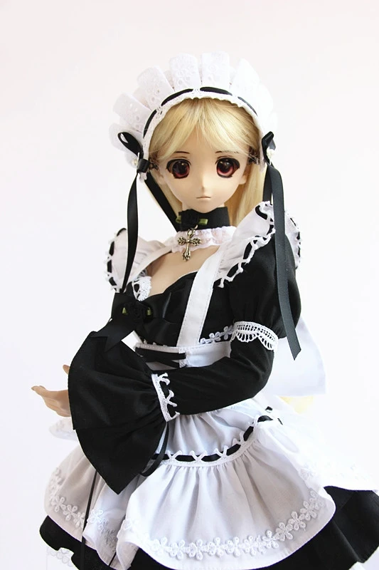 1/4 1/3 тонкий BJD черный костюм горничной для BJD/SD Одежда Аксессуары куклы