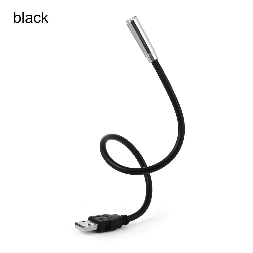 black 1 шт. гибкий USB светодиодный светильник клавиатура огни для ПК ноутбук компьютер чтение книг - Испускаемый цвет: black
