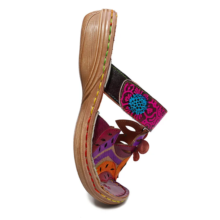 D Knight/женские босоножки из натуральной кожи Роскошные шлепанцы в богемном стиле