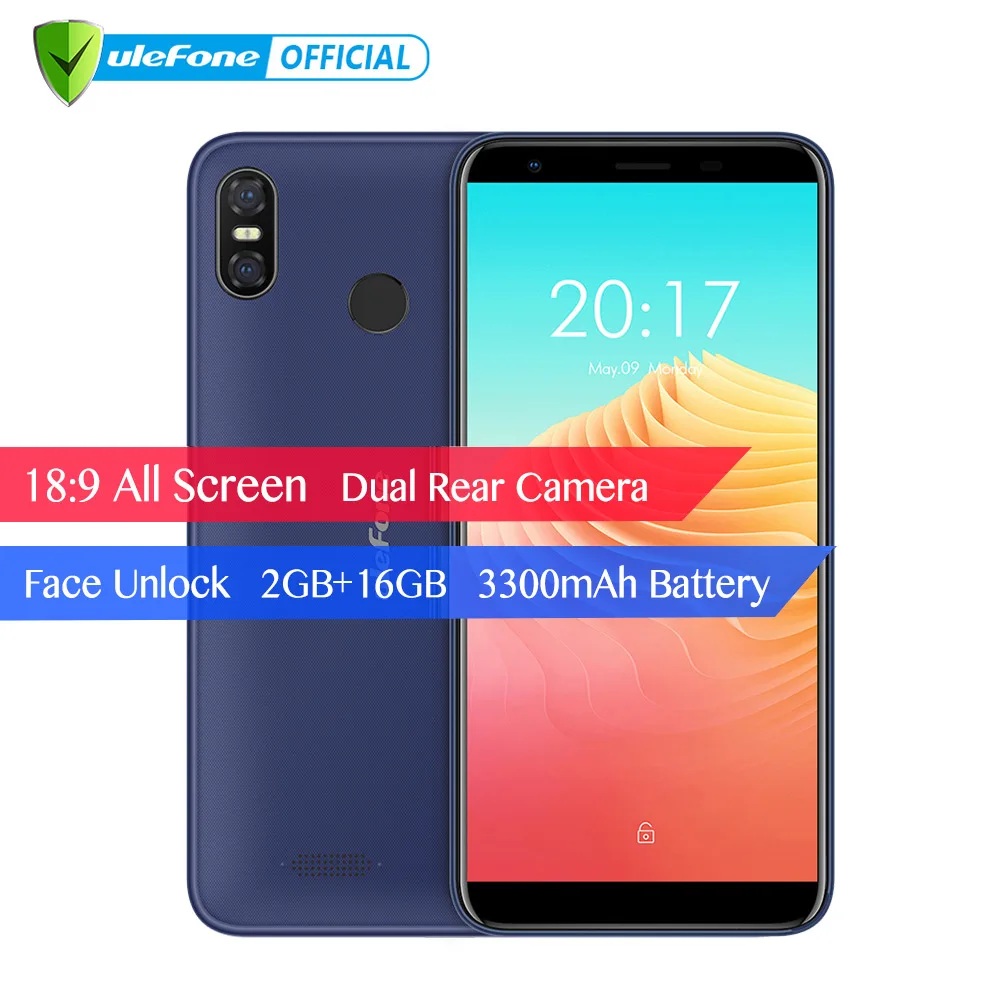 Чехол накладка Ulefone S9 Pro 5 дюймовый HD + мобильный телефон Android 8 1 MTK6739 4 ядра 2 Гб