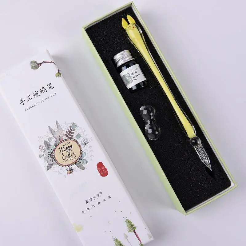 Набор креативных ручных ручек Rabbit вибрирующий стеклянный Звездный держатель