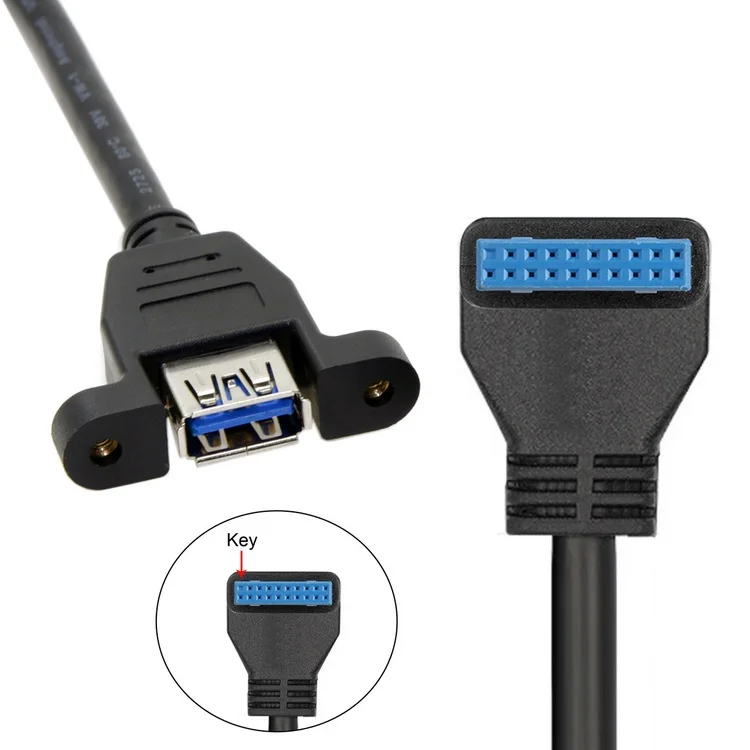 USB 3 0 Однопортовый гнездовой винтовой кронштейн типа вниз угловой материнской