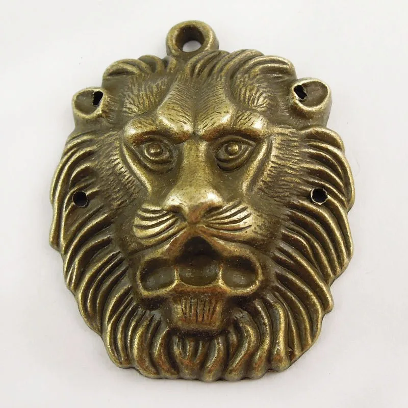 4 шт./упак. красивый Винтаж бронзовый сплав Тон Яркий розовый Лев Цепочки и