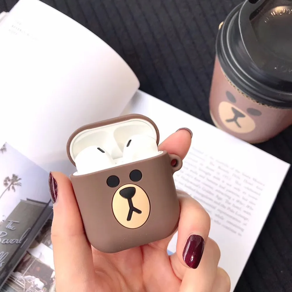 Милый Bluetooth беспроводной Чехол для наушников Apple AirPods 1 2 силиконовый защитный