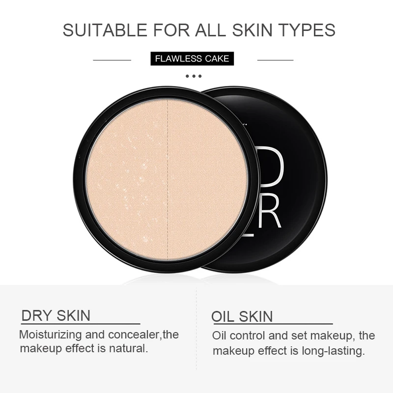 

Pressed Powder Smooth Setting Powder Long Lasting 3 Colors Face Skin Finish Oil Control Brightening Whitening Contouring Makeup